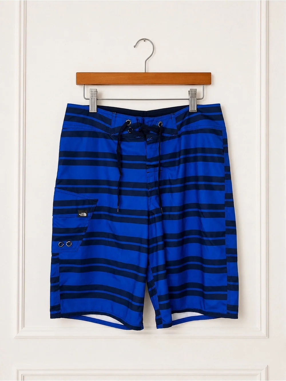 The North Face Blue Striped Board Shorts Men’s Swim Trunks
